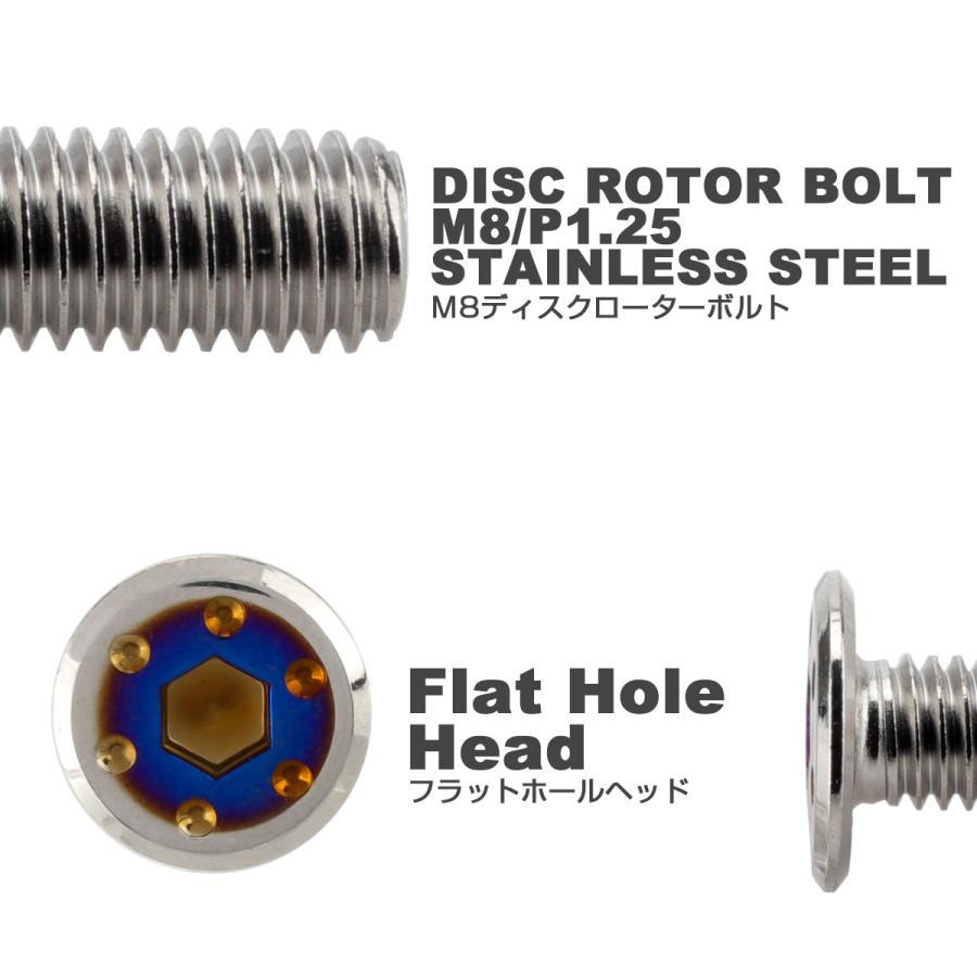 ブレーキ ディスク ローター ボルト M8×15mm P1.25 フラットホール ヤマハ用 SUSステンレス製 シルバー＆ブルー TD0337 | ヤマハ発動機 | 02