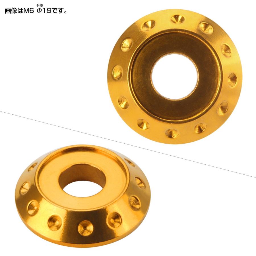 M8 ボルト座面枠付 ワッシャー 外径22mm ホール加工 ボルトリング SUS304ステンレス製 フジツボ デザインワッシャー ゴールド TF0174 | ブランド登録なし | 02