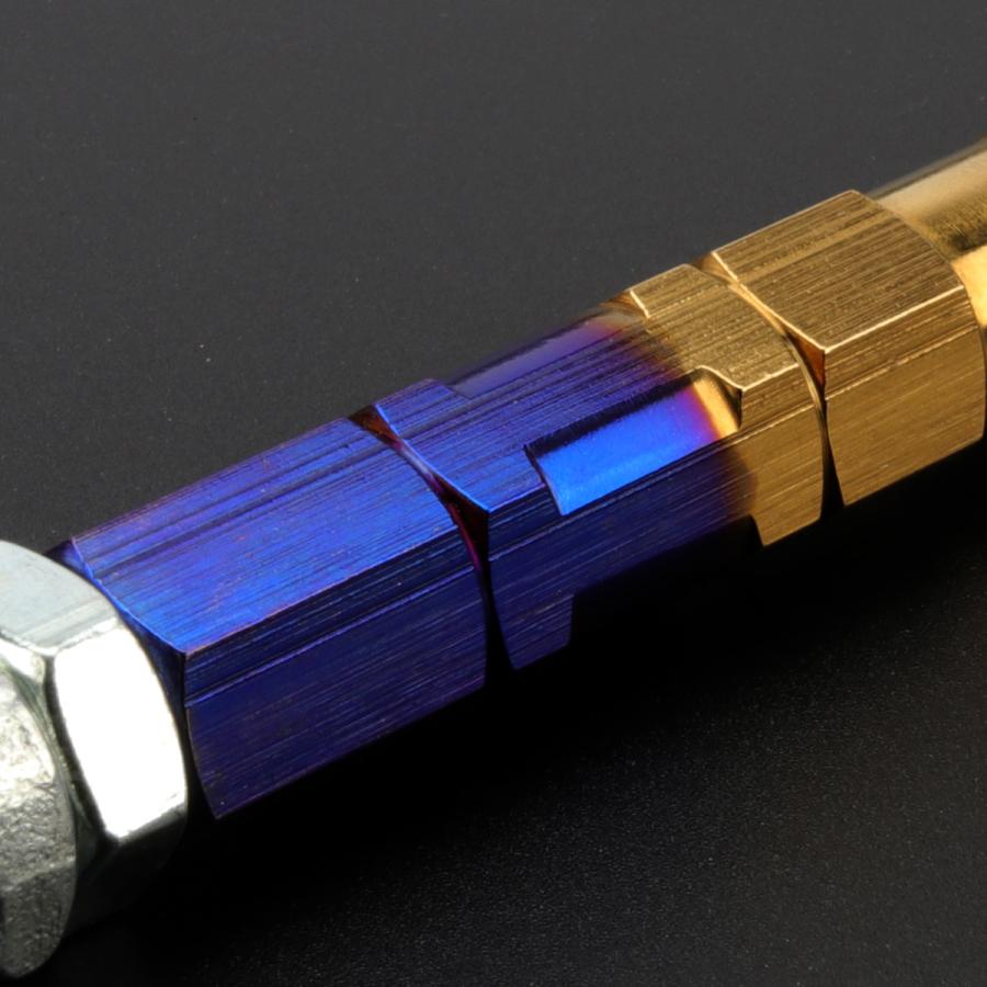 バイク 汎用 トルクロッド ステンレス 195-215mm ピロボール M8 調整式 Aタイプ Sサイズ ゴールド＆ブルー TH0060 | ブランド登録なし | 02