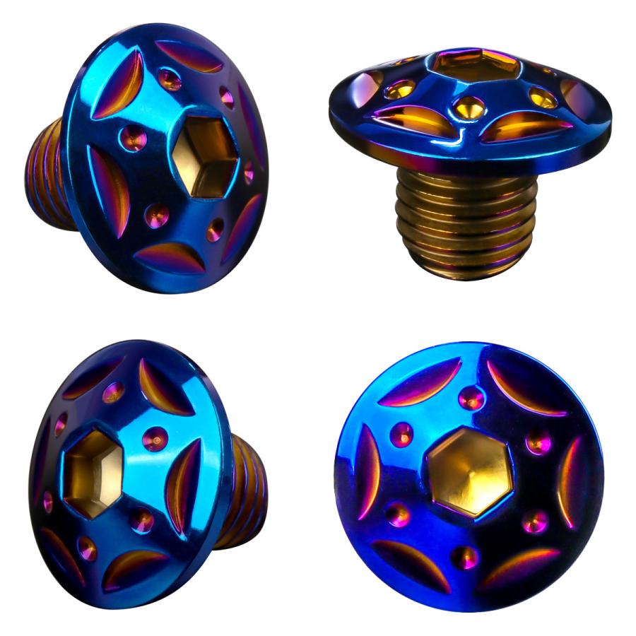 ミラーホールカバーボルト キャップ M10×10mm P1.25 正ネジ 逆ネジ 2個セット ヤマハ車用 スターホールヘッド SUS304 焼きチタン TH0185 | ヤマハ発動機 | 02