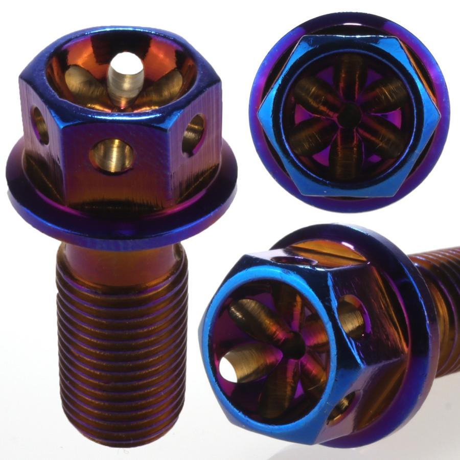 ブレーキ バンジョーボルト M10 P1.00 SUS304 ステンレス製 フラワーヘッド 焼きチタン TH0213 | ブランド登録なし | 02