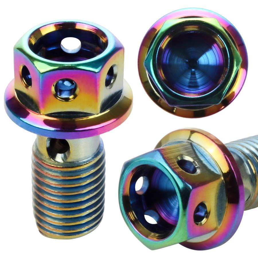 ブレーキ バンジョーボルト M10 P1.25 SUS304 ステンレス製 ヘキサゴンヘッド レインボー 虹色 TH0234 | ブランド登録なし | 02
