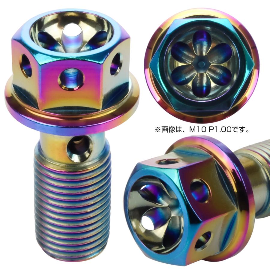 ブレーキ バンジョーボルト M10 P1.25 SUS304 ステンレス製 フラワーヘッド レインボー 虹色 TH0236 | ブランド登録なし | 02