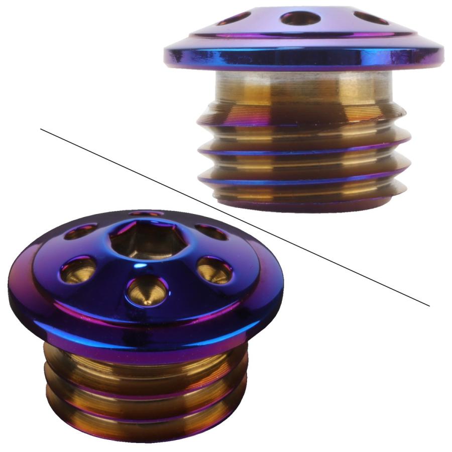 汎用 オイルフィラーキャップ M20 P2.5 ホールヘッド 焼きチタン SUS304 ステンレス ホンダ ヤマハ カワサキ ドゥカティ等 TH0249 | カワサキ | 01