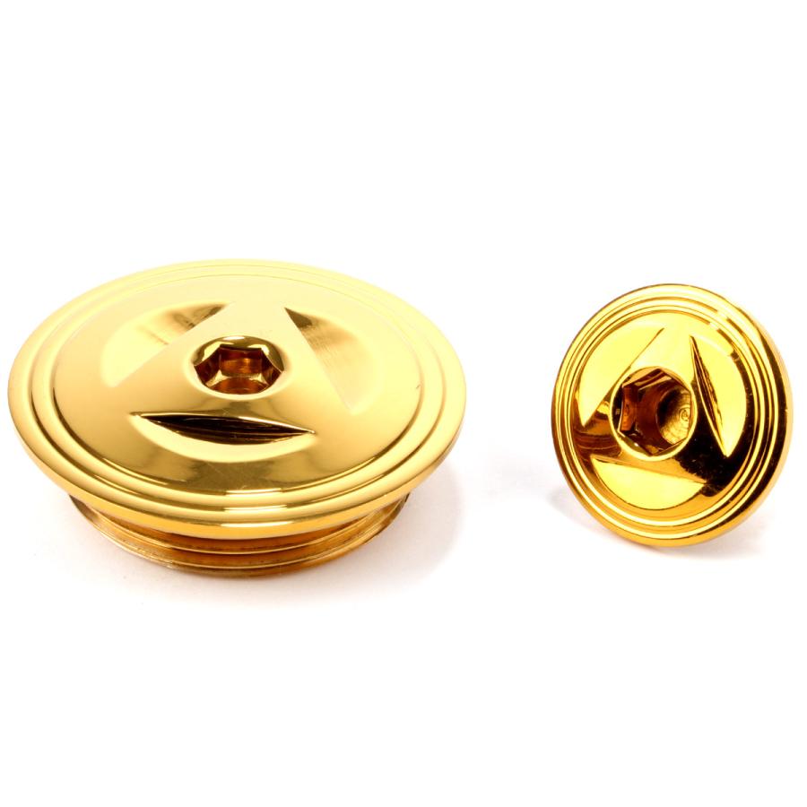 ホンダ車用 ジェネレータカバー クランク＆ポイントホール キャップセット ステンレス製 トライアングルヘッド ゴールド TH0282 | ホンダ | 02