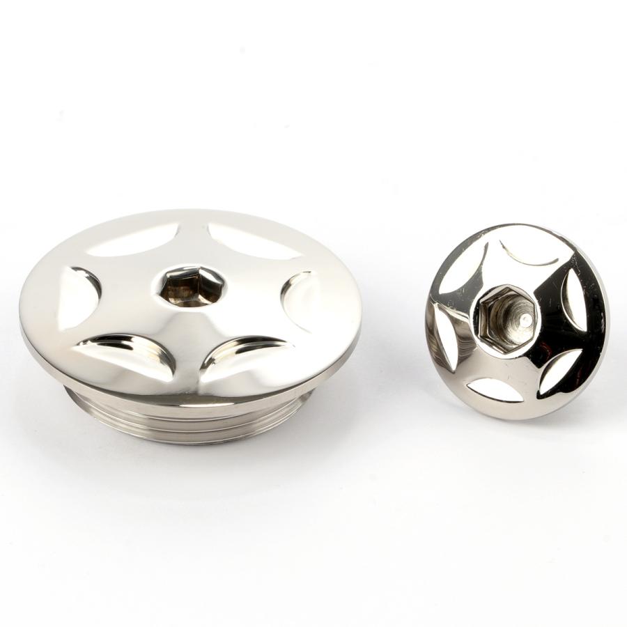 ホンダ車用 ジェネレータカバー クランク＆ポイントホール キャップセット ステンレス製 スターヘッド シルバー TH0293 | ホンダ | 02