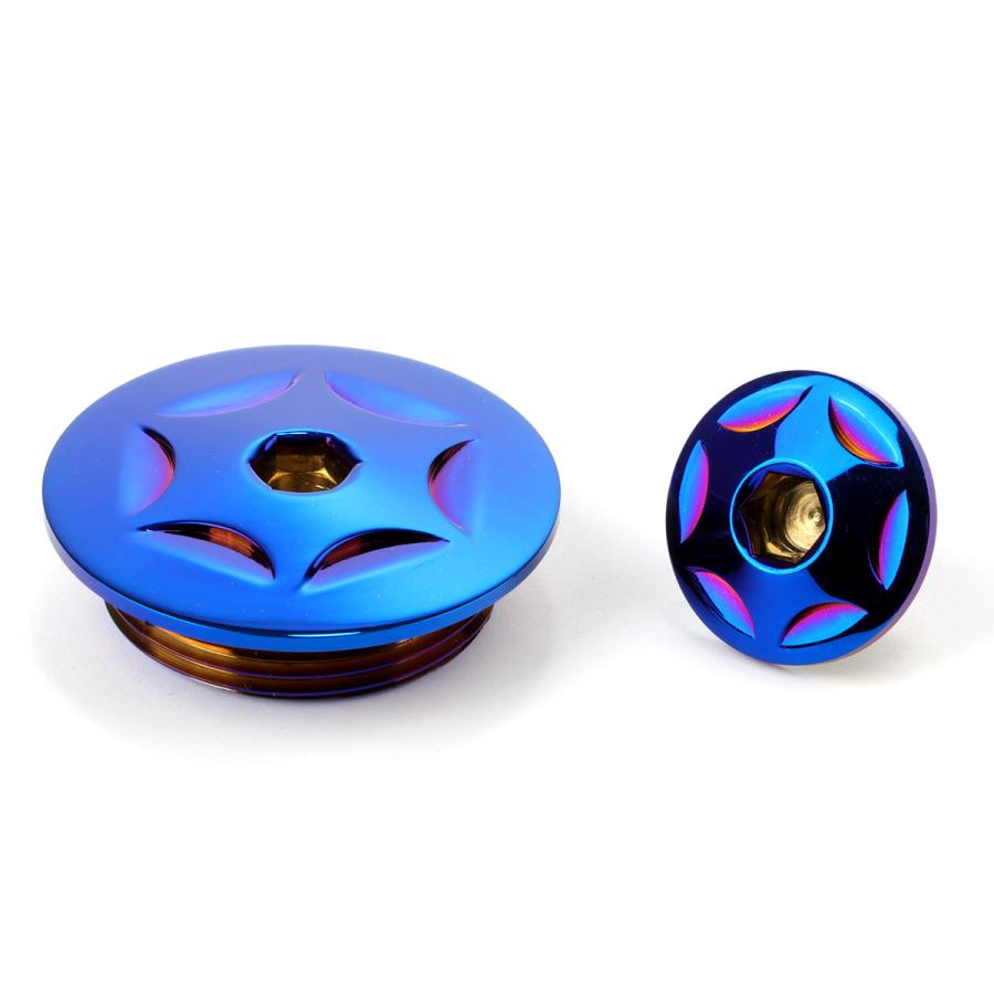 ホンダ車用 ジェネレータカバー クランク＆ポイントホール キャップセット ステンレス製 スターヘッド チタン TH0295 | ホンダ | 02