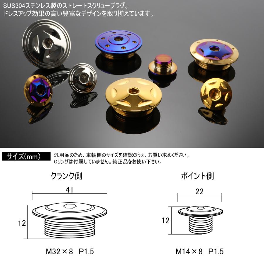 ヤマハ車用 ストレートスクリュープラグ クランク＆ポイントホール キャップセット ステンレス製 スターホール シルバー TH0302 | ヤマハ発動機 | 03