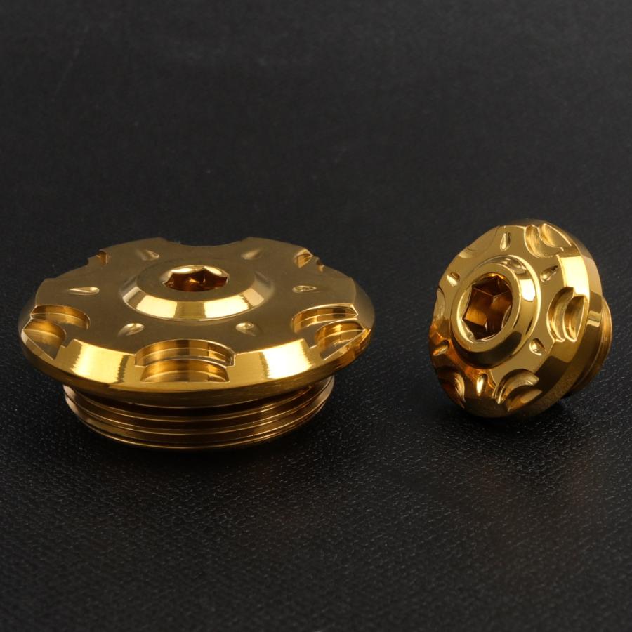 ホンダ汎用 ジェネレーターカバー クランク＆ポイントホール キャップセット ステンレス製 V-13 ゴールド TH0314 | ホンダ | 02