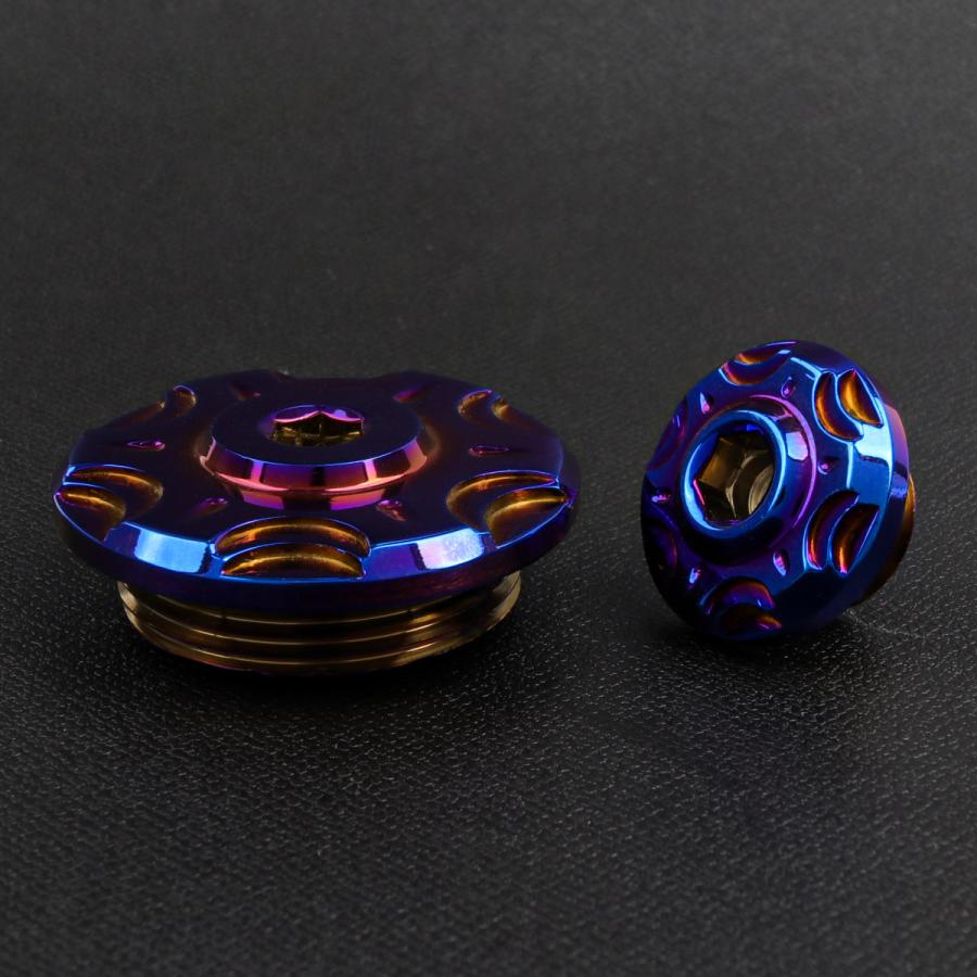 ホンダ汎用 ジェネレーターカバー クランク＆ポイントホール キャップセット ステンレス製 V-13 焼きチタン TH0315 | ホンダ | 02