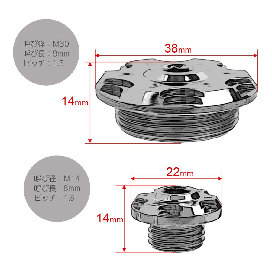 ホンダ汎用 ジェネレーターカバー クランク＆ポイントホール キャップセット ステンレス製 V-13 焼きチタン TH0315 | ホンダ | 03