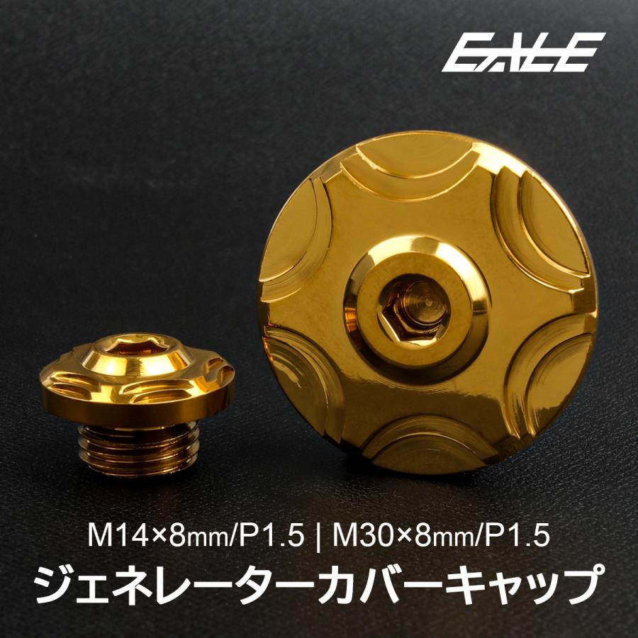 ジェネレーター クランクケースカバー M14 M30 キャップ ホンダ汎用 外装 カスタム SUS304 ステンレス 2点セット V-2 ゴールド TH0320 | ホンダ