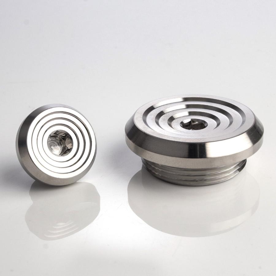 ホンダ車用 M14 M30 ジェネレーターカバー クランク＆ポイントホール キャップセット ステンレス製 CNC_C1 マットシルバー TH0325 | ホンダ | 02