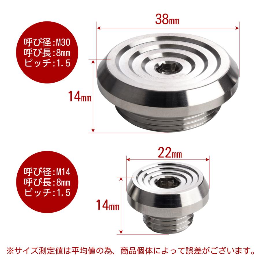 ジェネレーター クランクケースカバー M14 M30 キャップ ホンダ汎用 外装 カスタム SUS304 ステンレス 2点セット CNC_C1 マットシルバー TH0325 | ホンダ | 04