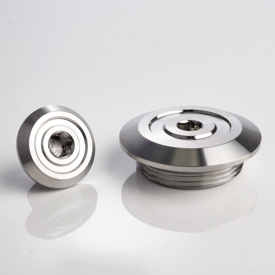 ホンダ車用 M14 M30 ジェネレーターカバー クランク＆ポイントホール キャップセット ステンレス製 CNC_AA マットシルバー TH0326 | ホンダ | 02