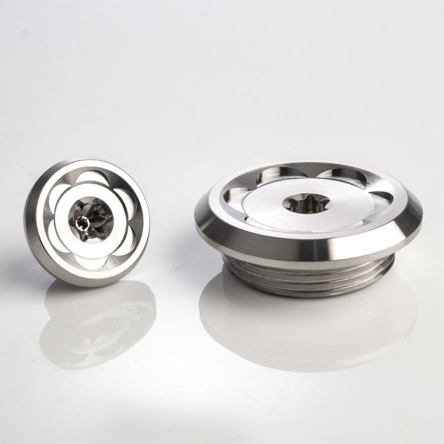 ホンダ車用 M14 M30 ジェネレーターカバー クランク＆ポイントホール キャップセット ステンレス製 HIMAWARI マットシルバー TH0329 | ホンダ | 02