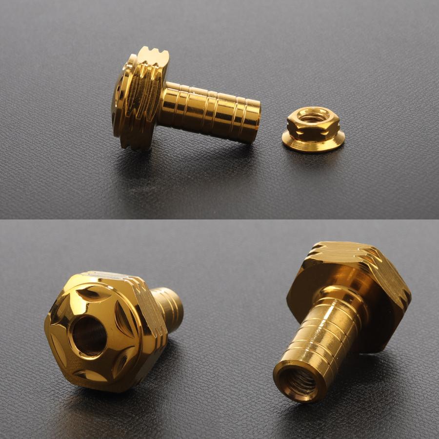 バイク ドライブチェーン アジャスター ボルトカバー M6用 P1.0 チェーンガイド スターヘッド H-2 ゴールド 2個セット TH0402 | ブランド登録なし | 02