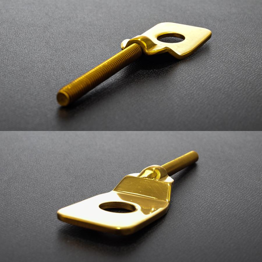 ドライブチェーン アジャスター M12アクスルシャフト用 ボルト部 M6 P1.0 チェーン調整 ゴールド 2個セット TH0408 | ブランド登録なし | 02