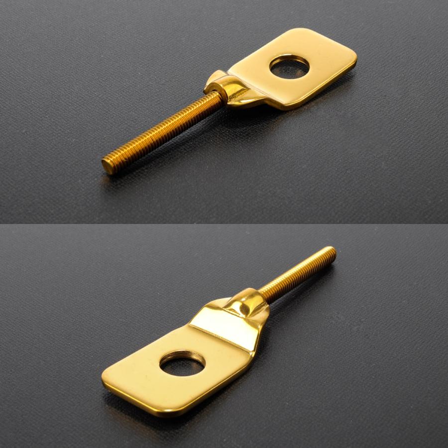 ドライブチェーン アジャスター M12アクスルシャフト用 ボルト部 M6 P1.0 チェーン調整 ゴールド 2個セット TH0411 | ブランド登録なし | 02