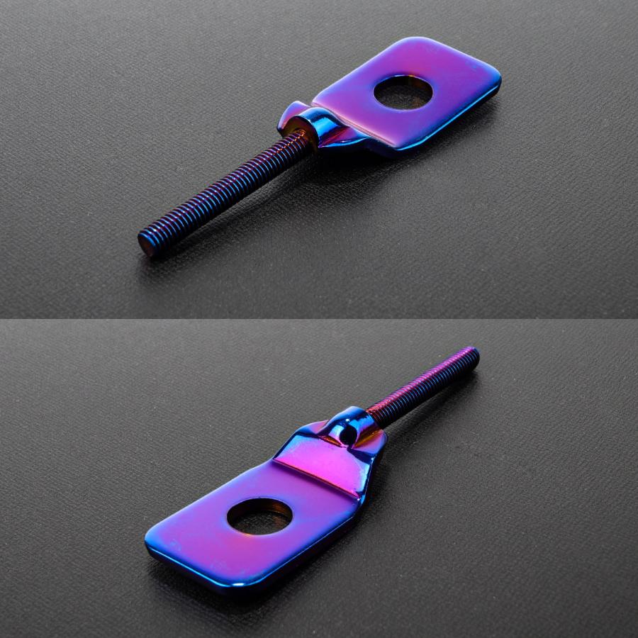 ドライブチェーン アジャスター M12アクスルシャフト用 ボルト部 M6 P1.0 チェーン調整 焼きチタン 2個セット TH0412 | ブランド登録なし | 02