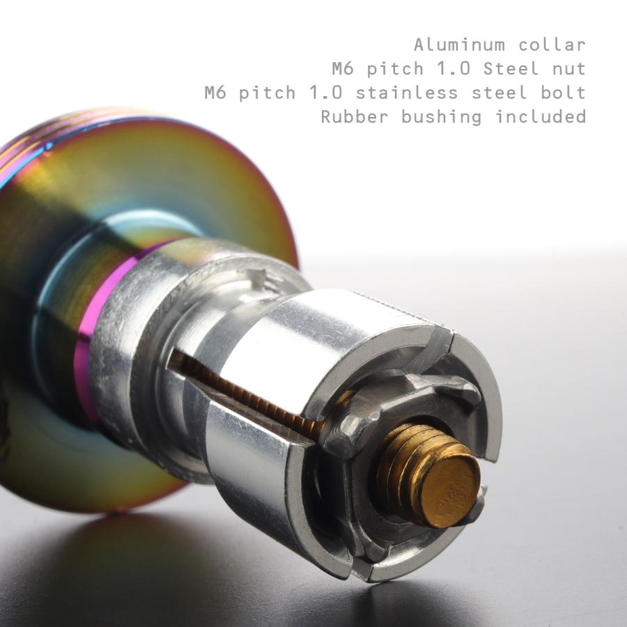 バイク バーエンド 内径17-18mm用 シンホールヘッド ステンレス 薄型 バーエンドキャップ 焼チタン色 虹色 左右セット TH0425 | ブランド登録なし | 03