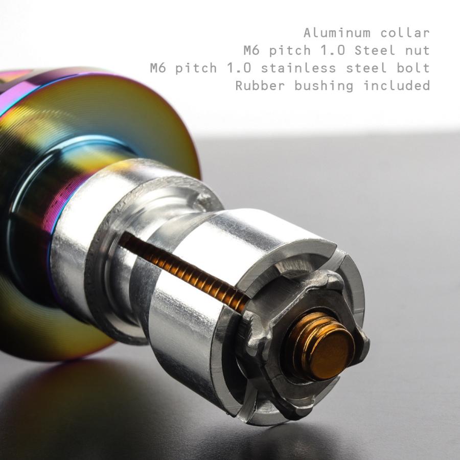 バイク バーエンド 内径17-18mm用 テーパーヘッド ステンレス バーエンドキャップ 焼チタン色 虹色 左右セット TH0426 | ブランド登録なし | 03