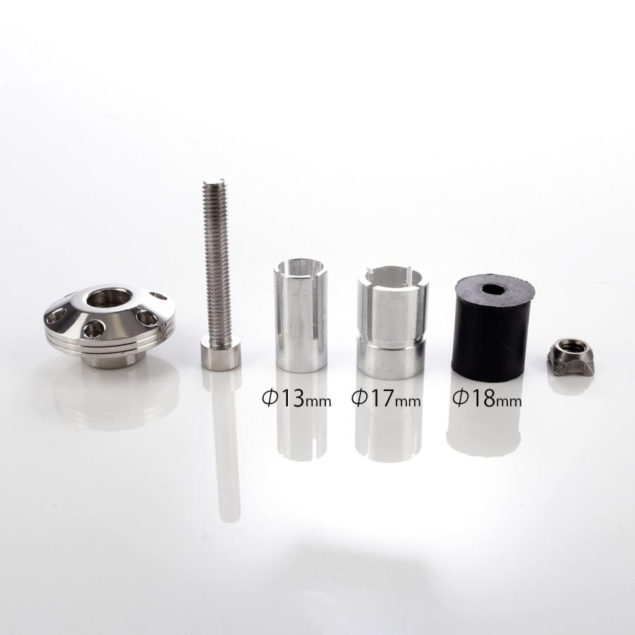 バイク用 バーエンド キャップ 適合ハンドルパイプ内径13-18mm シンホールヘッド ステンレス 薄型 シルバー TH0434 | ブランド登録なし | 03
