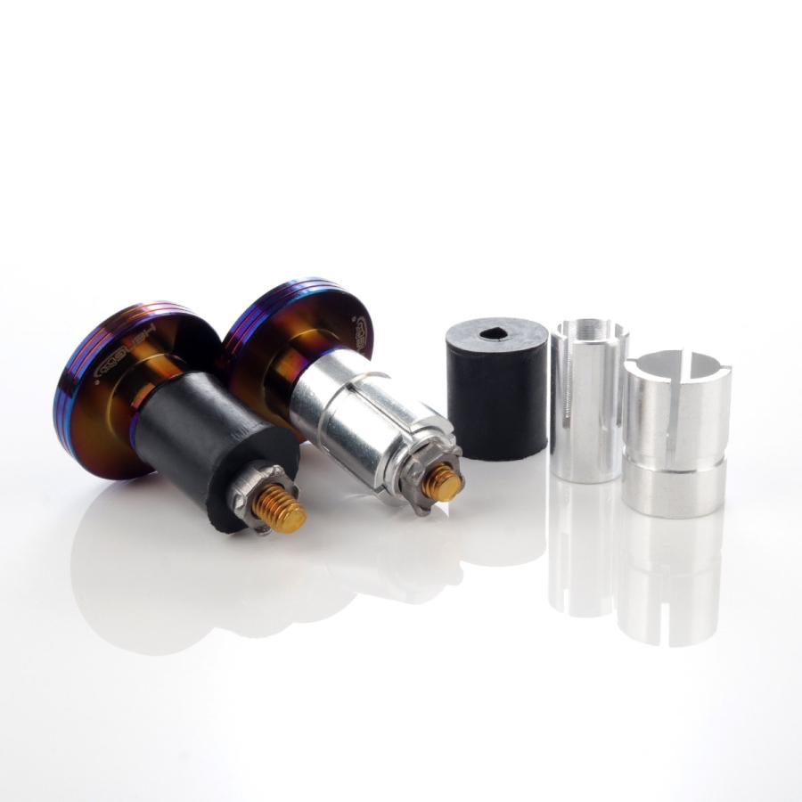 バイク用 バーエンド キャップ 適合ハンドルパイプ内径13-18mm シンホールヘッド ステンレス 薄型 焼チタンカラー TH0436 | ブランド登録なし | 02