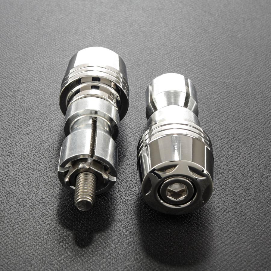 バイク用 バーエンド バーエンドキャップ グリップエンド スターヘッド ステンレス製 対応ハンドル内径17-18mm シルバー 2個セット TH0440 | ブランド登録なし | 02