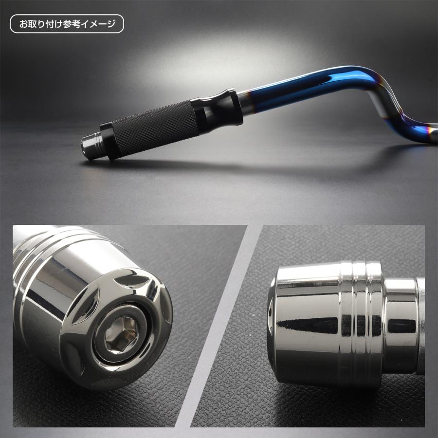 バイク用 バーエンド バーエンドキャップ グリップエンド スターヘッド ステンレス製 対応ハンドル内径17-18mm シルバー 2個セット TH0440 | ブランド登録なし | 03