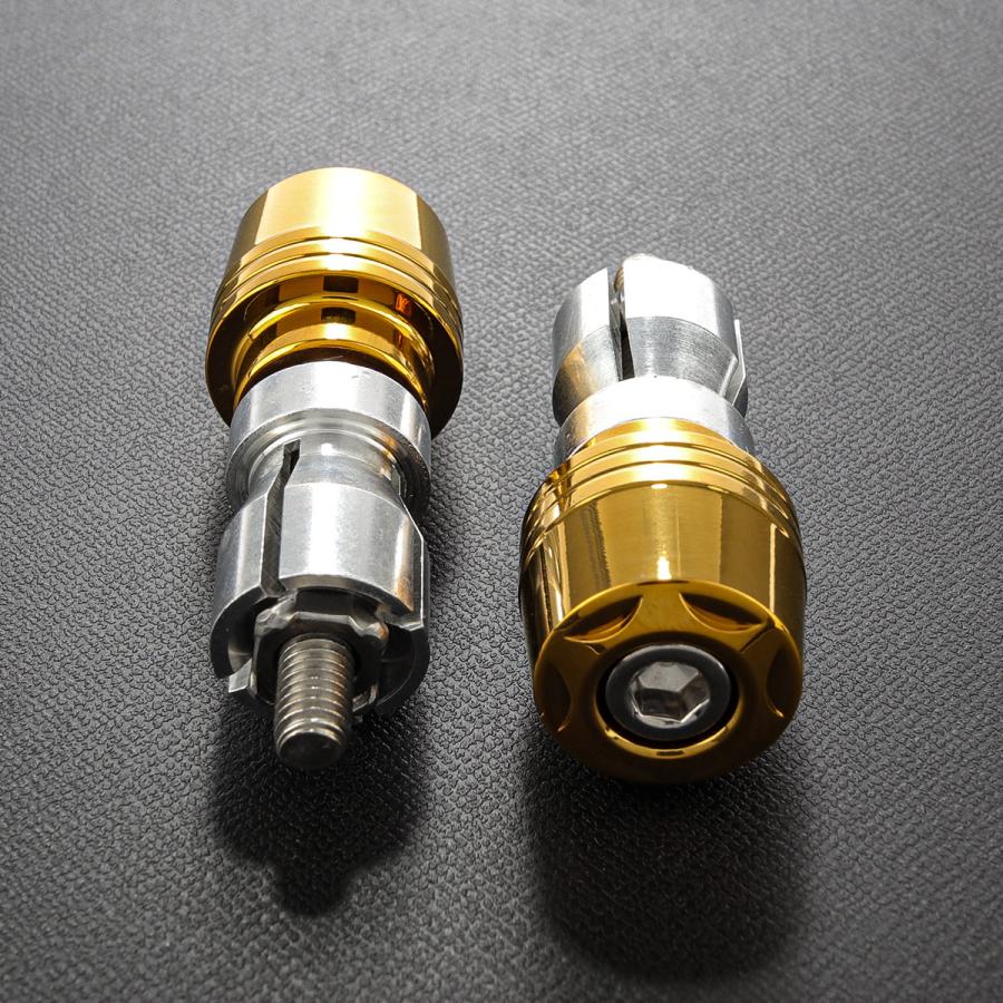 バイク用 バーエンド バーエンドキャップ グリップエンド スターヘッド ステンレス製 対応ハンドル内径17-18mm ゴールド TH0441 | ブランド登録なし | 02