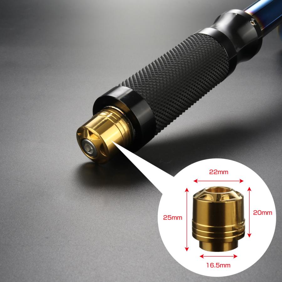 バイク用 バーエンド バーエンドキャップ グリップエンド スターヘッド ステンレス製 対応ハンドル内径17-18mm ゴールド TH0441 | ブランド登録なし | 04