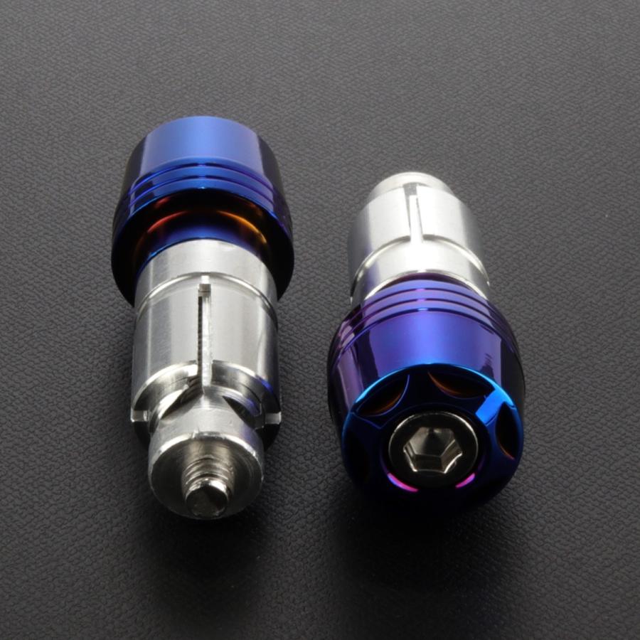 バイク用 バーエンド バーエンドキャップ グリップエンド スターヘッド ステンレス製 ロングタイプ 焼チタンカラー TH0442 | ブランド登録なし | 01