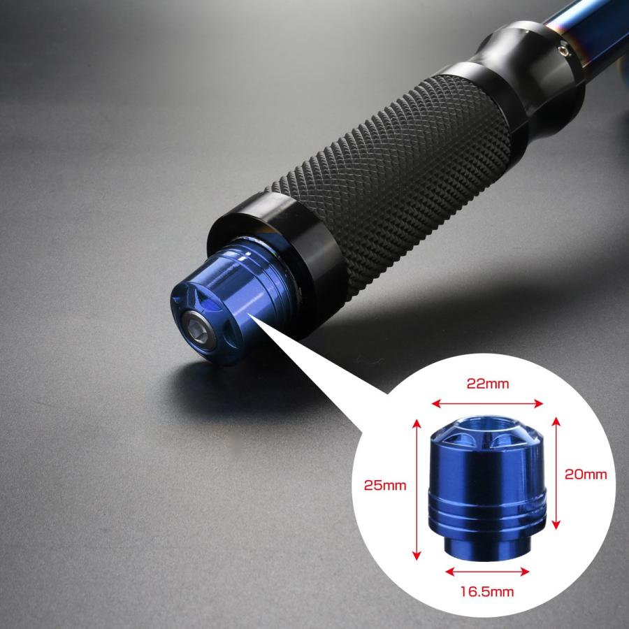 バイク用 バーエンド バーエンドキャップ グリップエンド スターヘッド ステンレス製 ロングタイプ 焼チタンカラー TH0442 | ブランド登録なし | 03