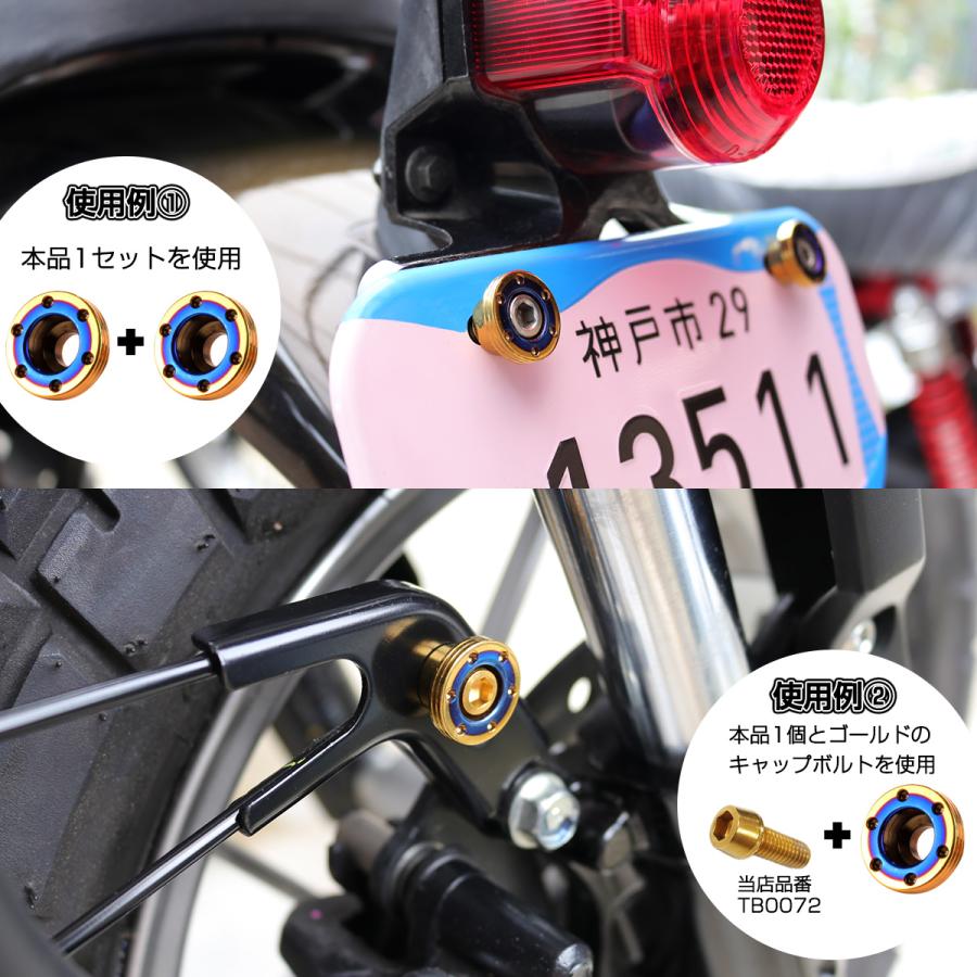 M6キャップボルト用 カラー ワッシャー フジツボ型 SUS304ステンレス ゴールド＆ブルー 2個セット TH0505 | ブランド登録なし | 02