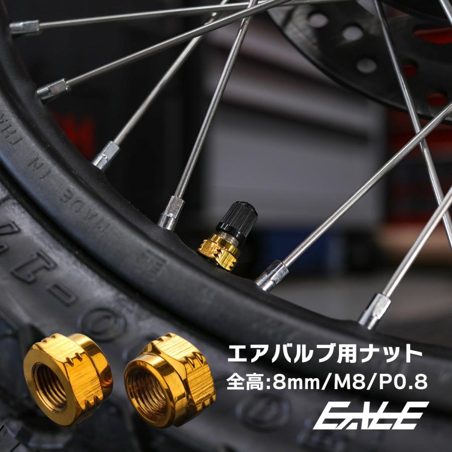 エアバルブ用ナット エアバルブ固定 タイヤエアバルブ ホイールエアバルブ ステンレス製 ゴールド 2個セット TH0509 | ブランド登録なし