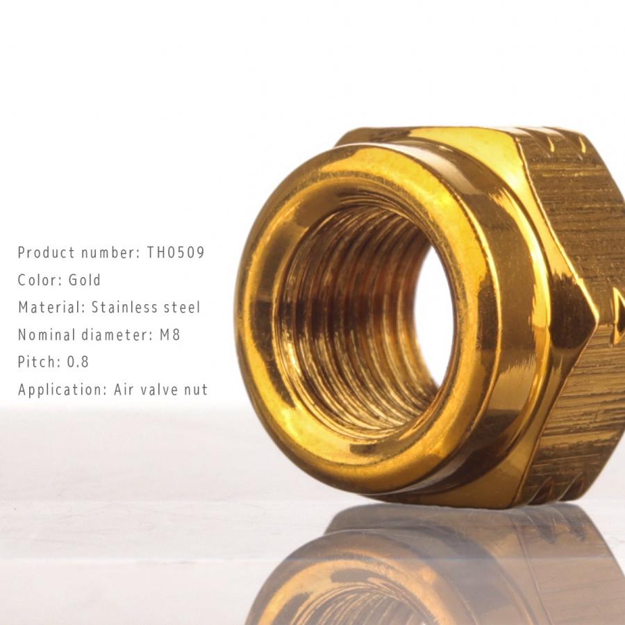 エアバルブ用ナット エアバルブ固定 タイヤエアバルブ ホイールエアバルブ ステンレス製 ゴールド 2個セット TH0509 | ブランド登録なし | 03
