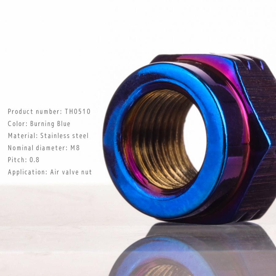 エアバルブ用ナット エアバルブ固定 タイヤエアバルブ ホイールエアバルブ ステンレス製 焼チタン色 2個セット TH0510 | ブランド登録なし | 03