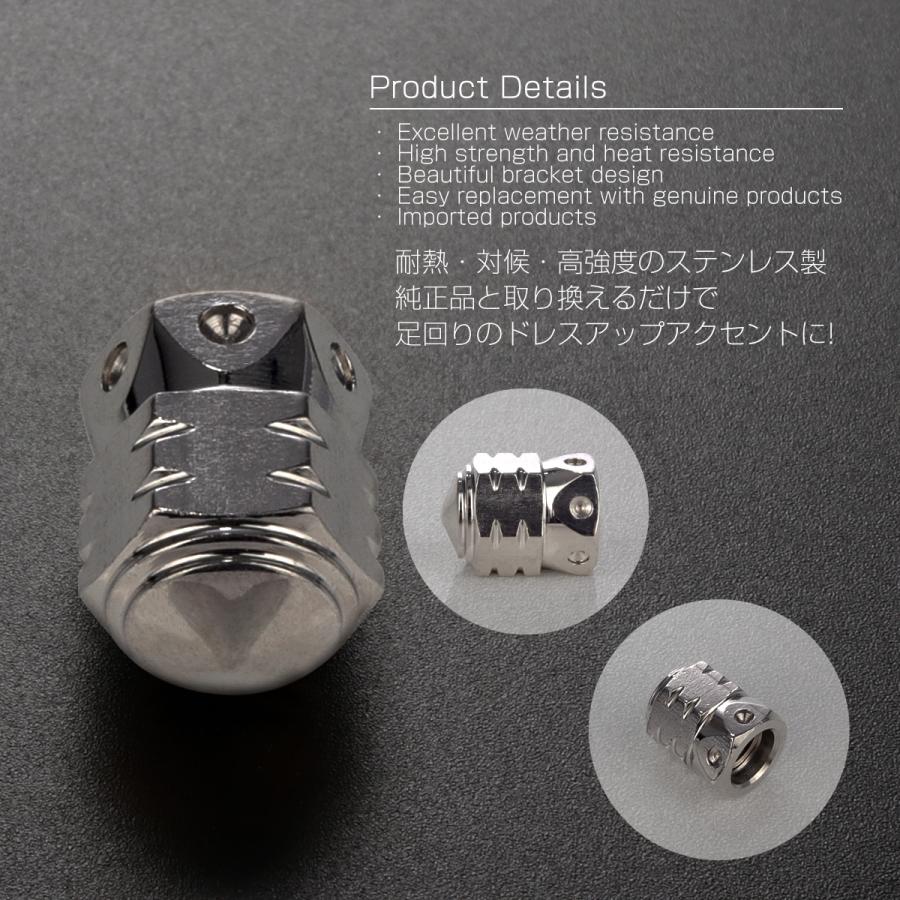 汎用 エアバルブキャップ タイヤバルブキャップ ステップホール ステンレス製 バレット 弾丸型 シルバー TH0511 | ブランド登録なし | 01