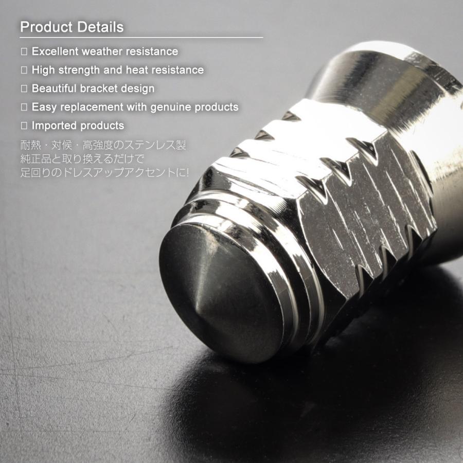 エアバルブキャップ タイヤバルブキャップ ステンレス製 ステップカットデザイン 汎用 シルバー TH0514 | ブランド登録なし | 02