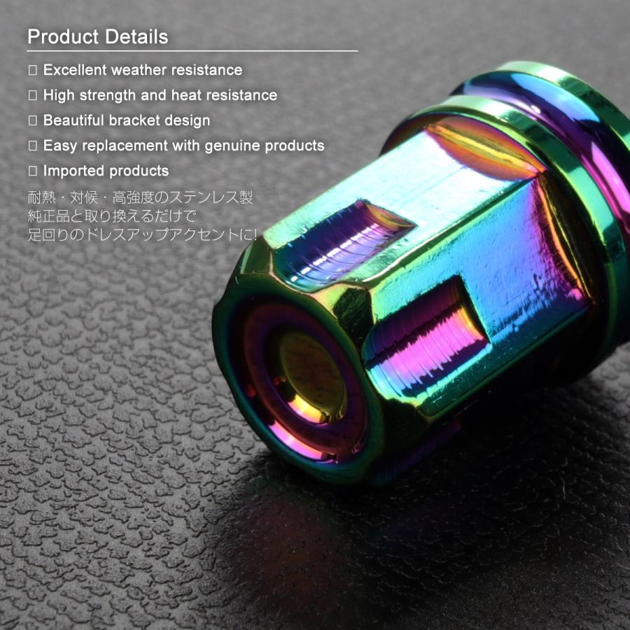 エアバルブキャップ タイヤバルブキャップ ステンレス製 カットデザイン 汎用 焼き緑色 TH0521 | ブランド登録なし | 02