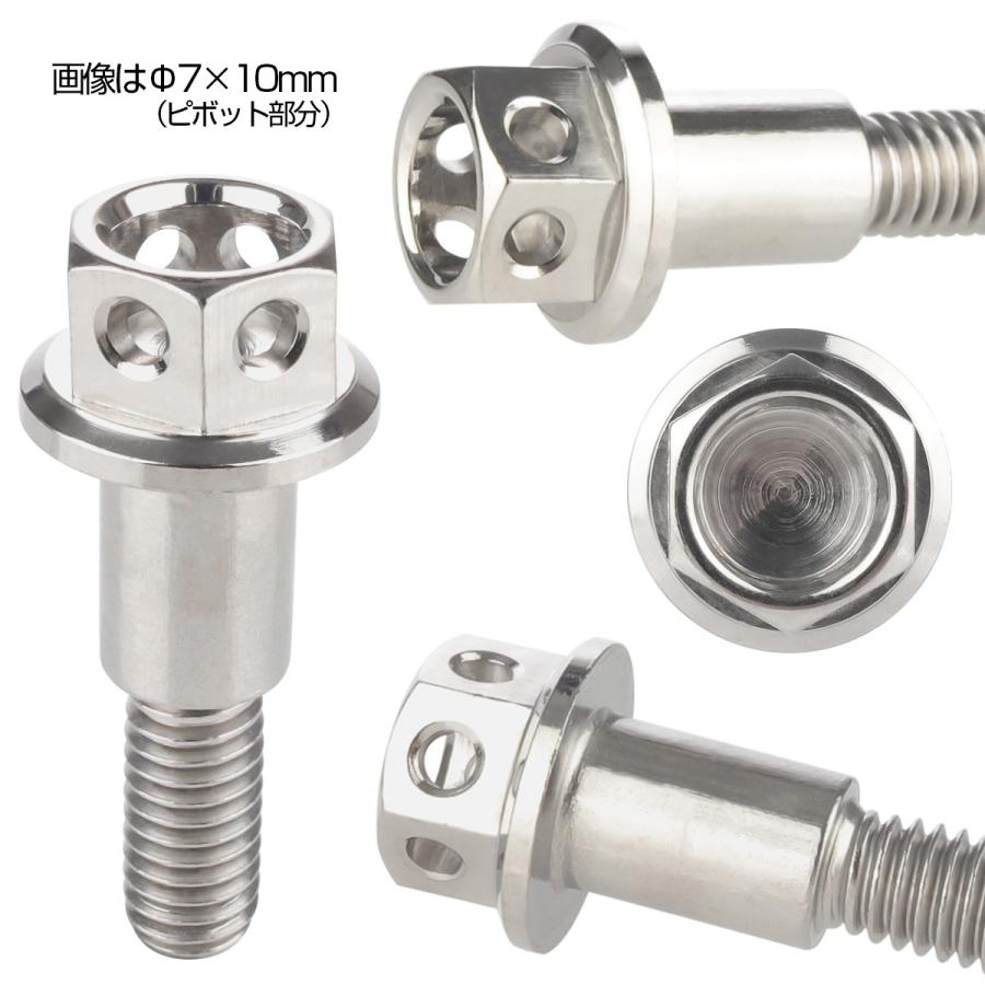 SUSステンレス サイドホールヘッド ブレーキ＆クラッチレバー取付 ピボットボルト Φ8×17mm M6×13mm P=1.00 シルバー TH0524 | ブランド登録なし | 02