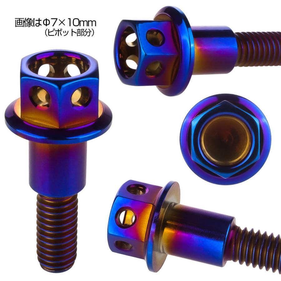 SUSステンレス サイドホールヘッド ブレーキ＆クラッチレバー取付 ピボットボルト Φ8×10mm M6×14mm P=1.00 焼きチタン TH0527 | ブランド登録なし | 02
