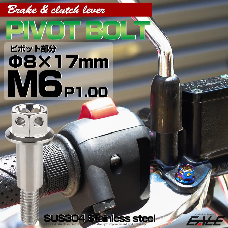 バイク ピボットボルト ブレーキレバー クラッチレバー 軸径8mm M6×13mm P1.00 シルバー フラワーヘッド TH0530 | ブランド登録なし | 01