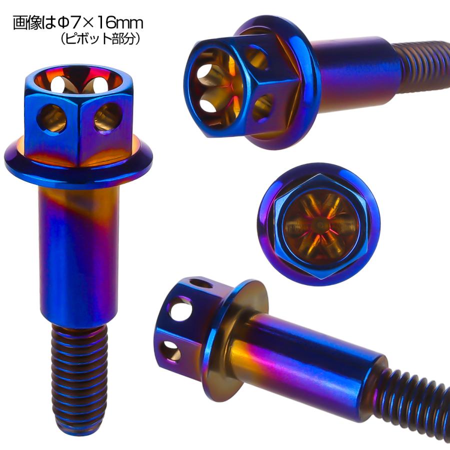 ブレーキレバー クラッチレバー 取付用 ピボットボルト Φ8×10mm M6×13mm P=1.00 焼きチタン フラワーヘッド SUS TH0533 | ブランド登録なし | 02