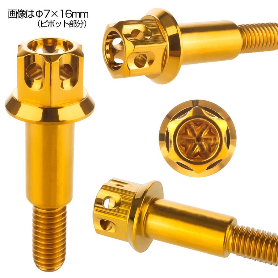 バイク ピボットボルト ブレーキレバー クラッチレバー 軸径8mm M6×13mm P1.00 ゴールド A3ヘッド TH0538 | ブランド登録なし | 02