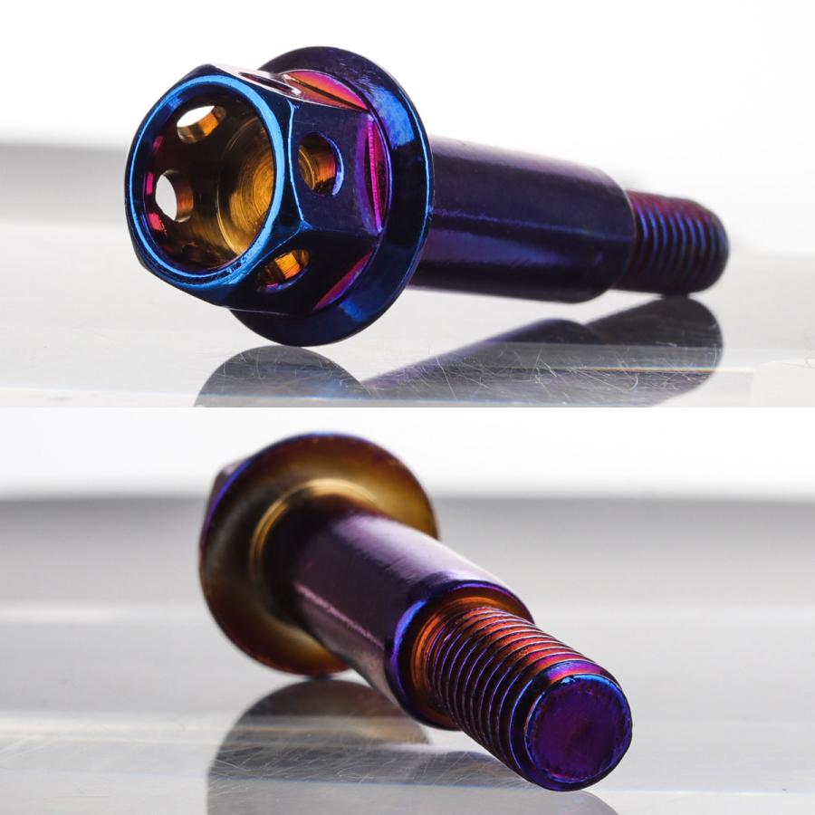 バイクレバー 取付用 ピボットボルト M6 P1.0 ピボット径8mm ステンレス ワイヤーロック穴 焼チタン色 ブルー系 2本セット TH0543 | ブランド登録なし | 02