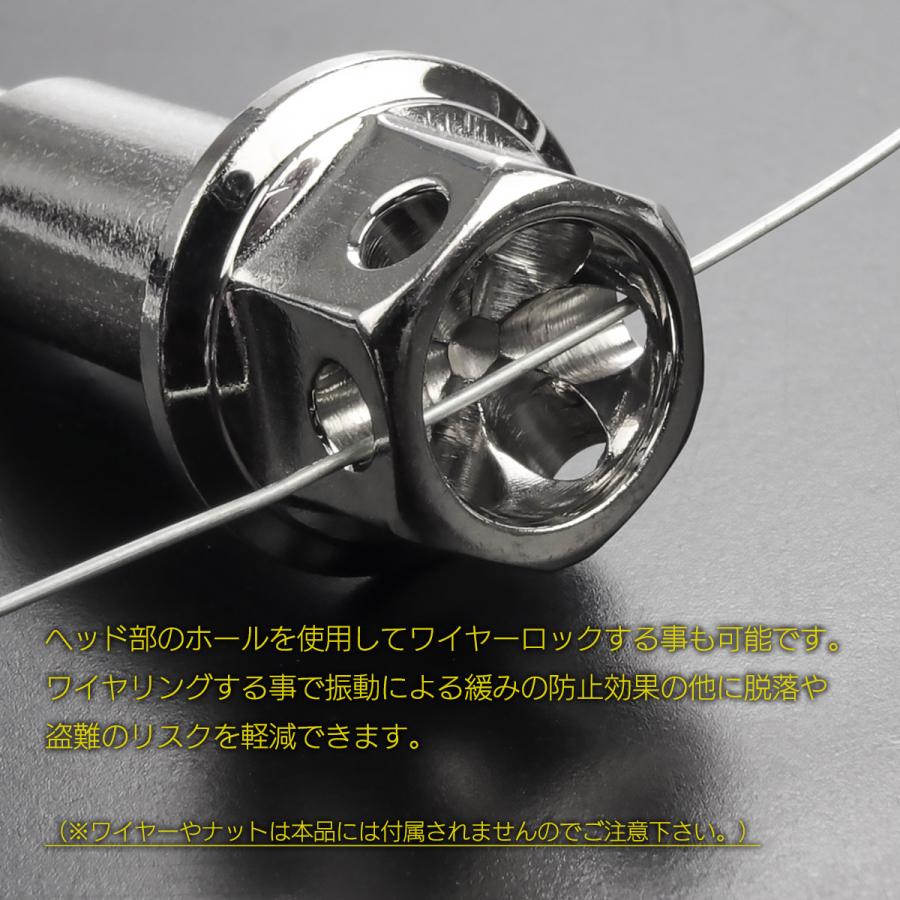 バイク レバー用 ピボットボルト M6 P1.0 ピボット径8mm ステンレス製 ワイヤーロック穴付き 補修 交換 カスタム シルバー 2本セット TH0547 | ブランド登録なし | 04
