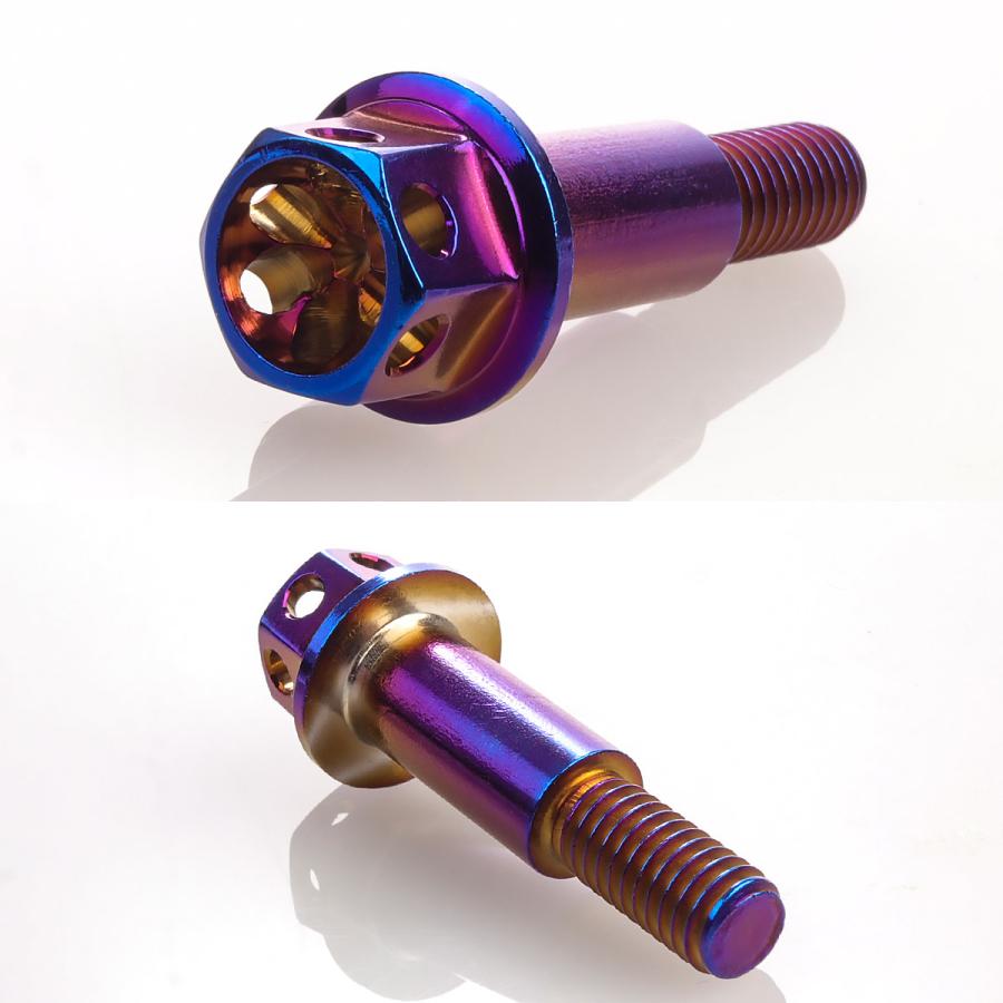 バイク レバー用 ピボットボルト M6 P1.0 ピボット径8mm ステンレス製 ワイヤーロック穴付き 補修 交換 カスタム 焼チタン 2本セット TH0549 | ブランド登録なし | 02