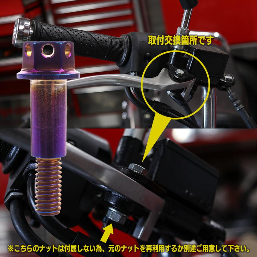 バイク レバー用 ピボットボルト M6 P1.0 ピボット径8mm ステンレス製 ワイヤーロック穴付き 補修 交換 カスタム 焼チタン 2本セット TH0549 | ブランド登録なし | 03